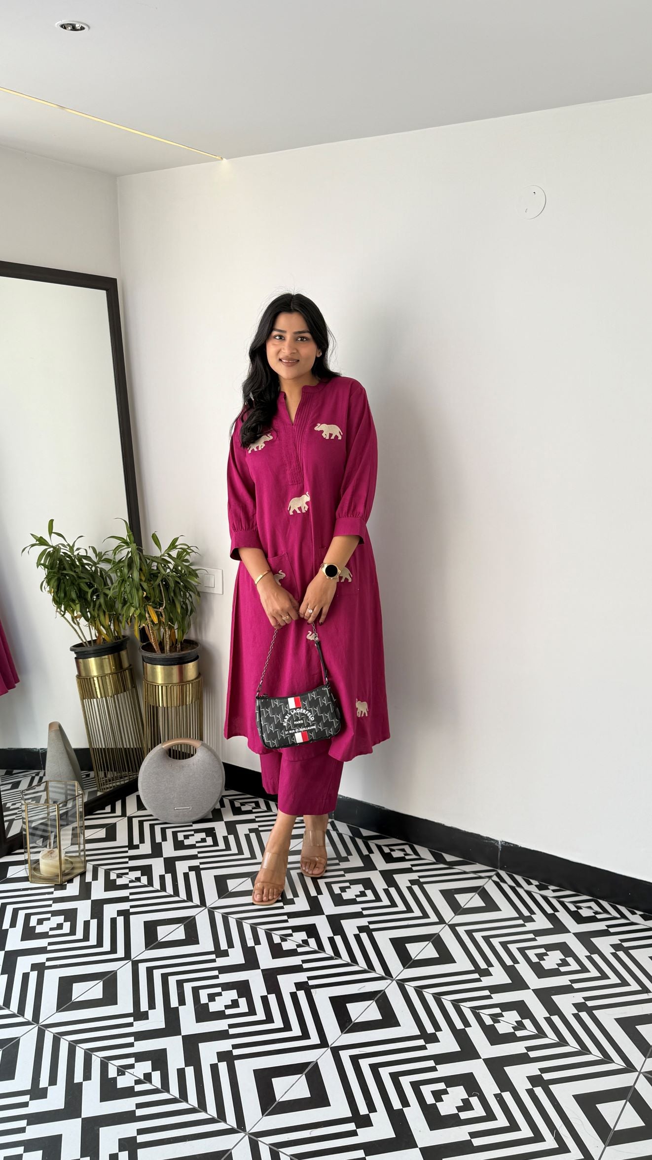 Gaja Magenta Kurta Pants
