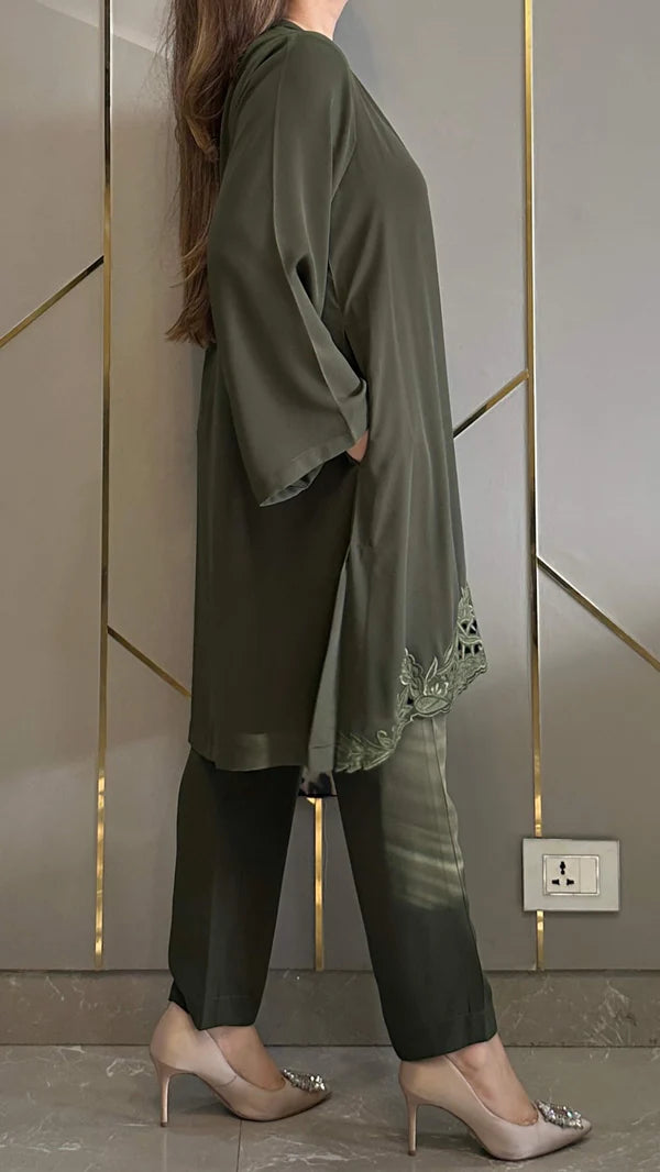 Olive Green Zoya Co-ord Set