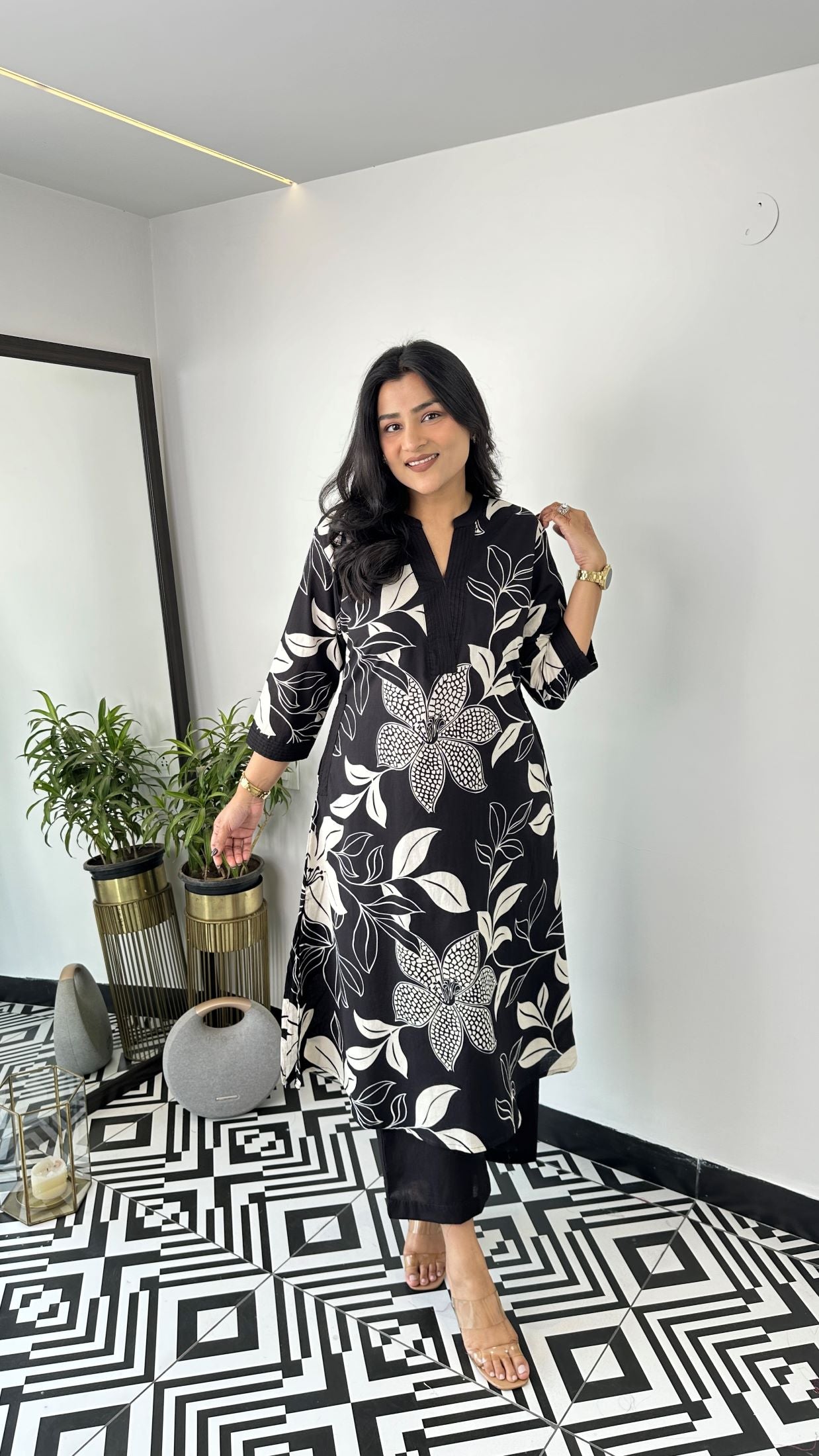 Aster Black Kurta Pants