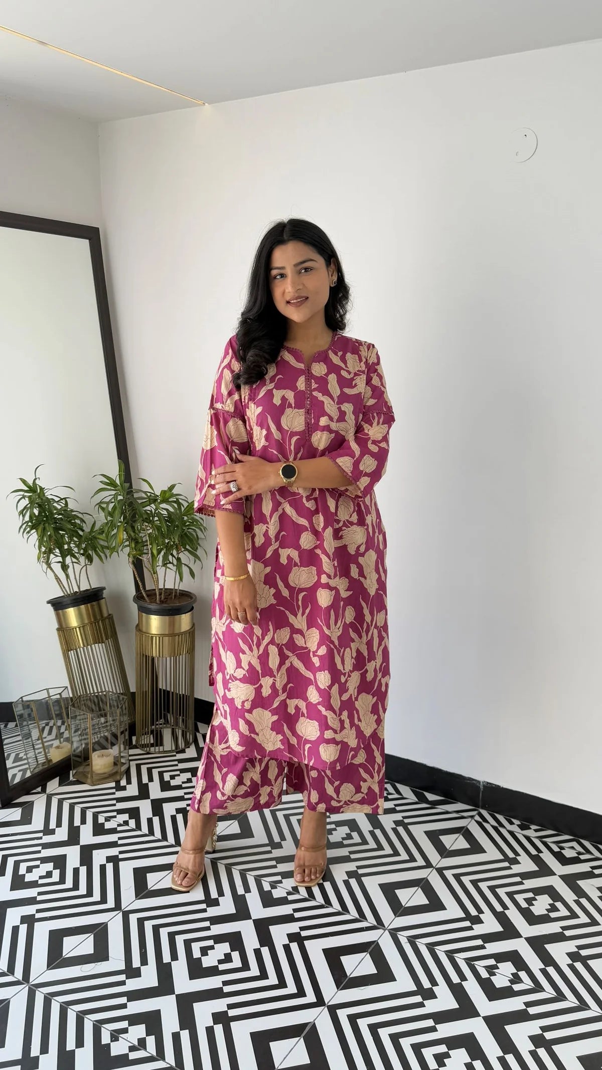 Bloom Magenta Kurta Pants