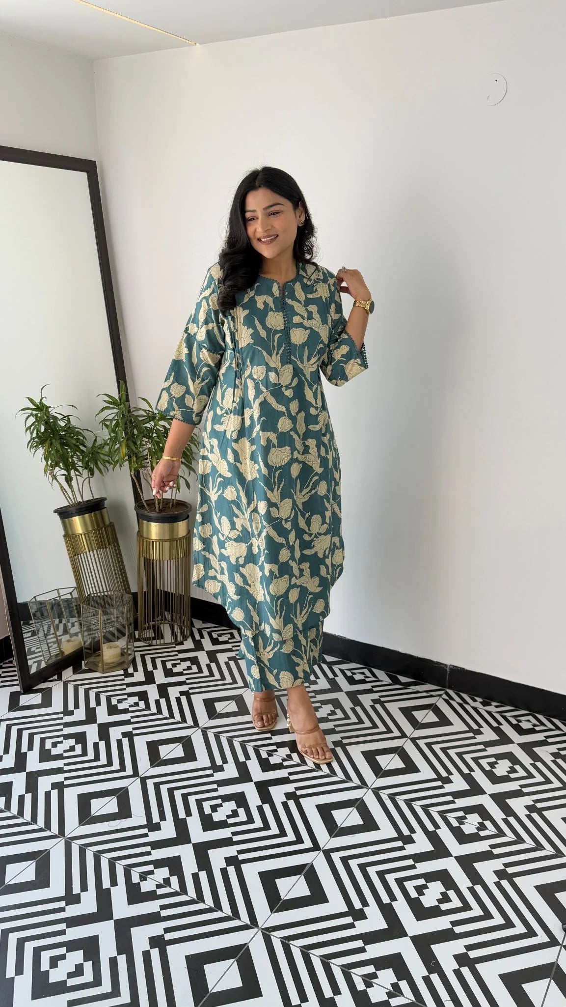 Bloom Turquoise Kurta Pants