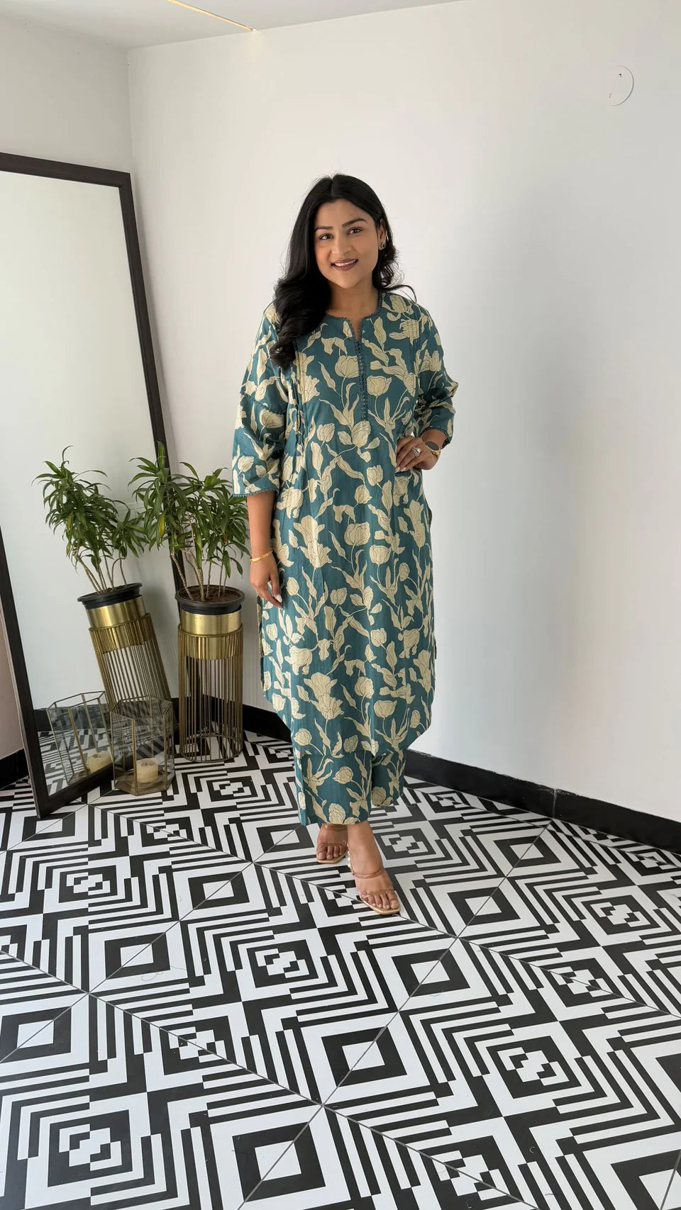 Bloom Turquoise Kurta Pants
