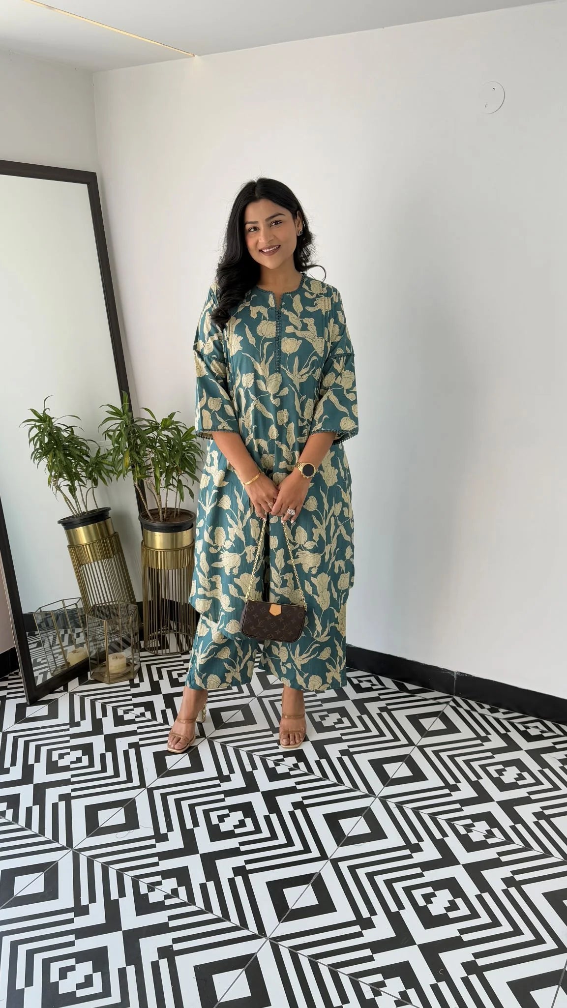 Bloom Turquoise Kurta Pants