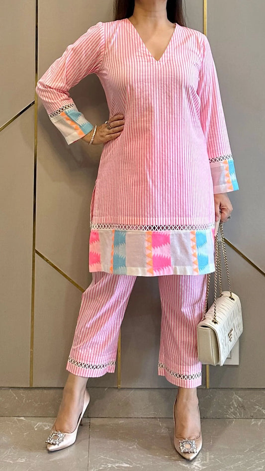 Neon Pink Cotton Co-ord Set