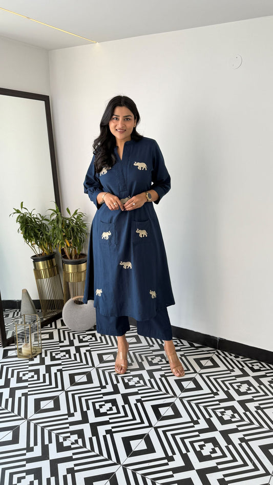 Gaja Blue Kurta Pants