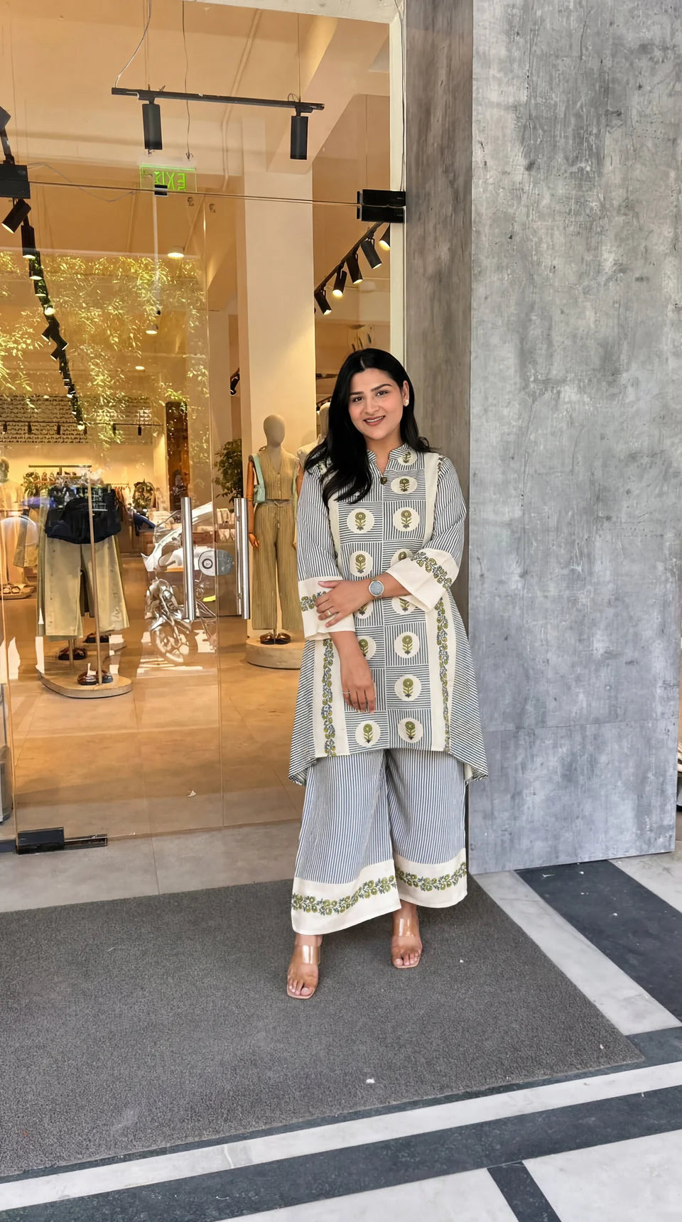 Premium Green Mughal Stripes Kurta Pants