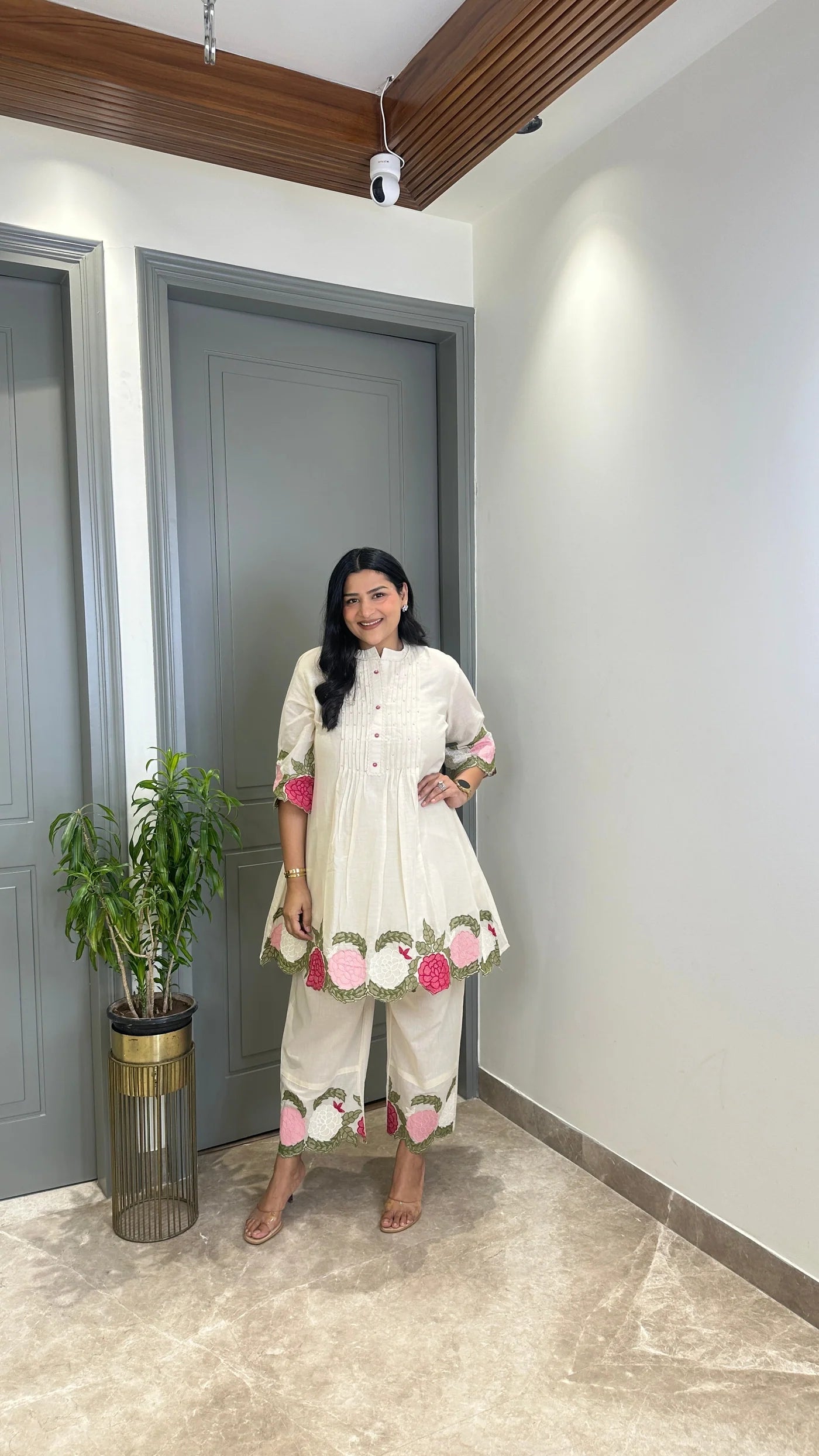 Ivory Floral Mul Cord Set