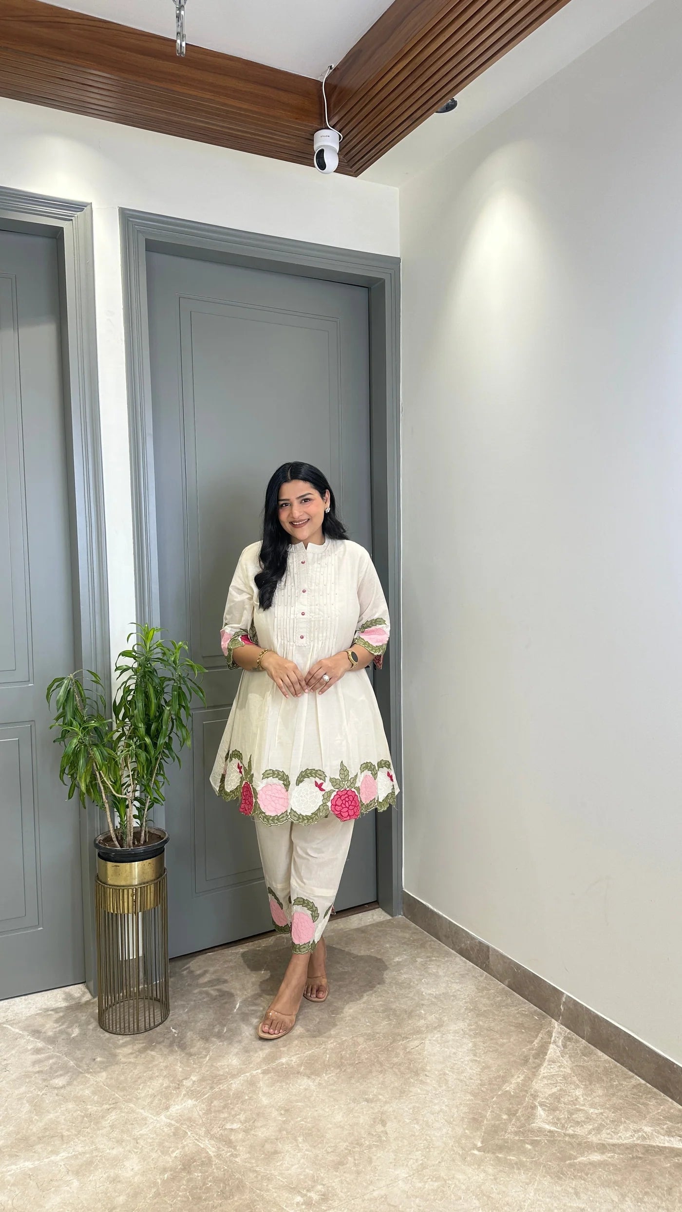 Ivory Floral Mul Cord Set