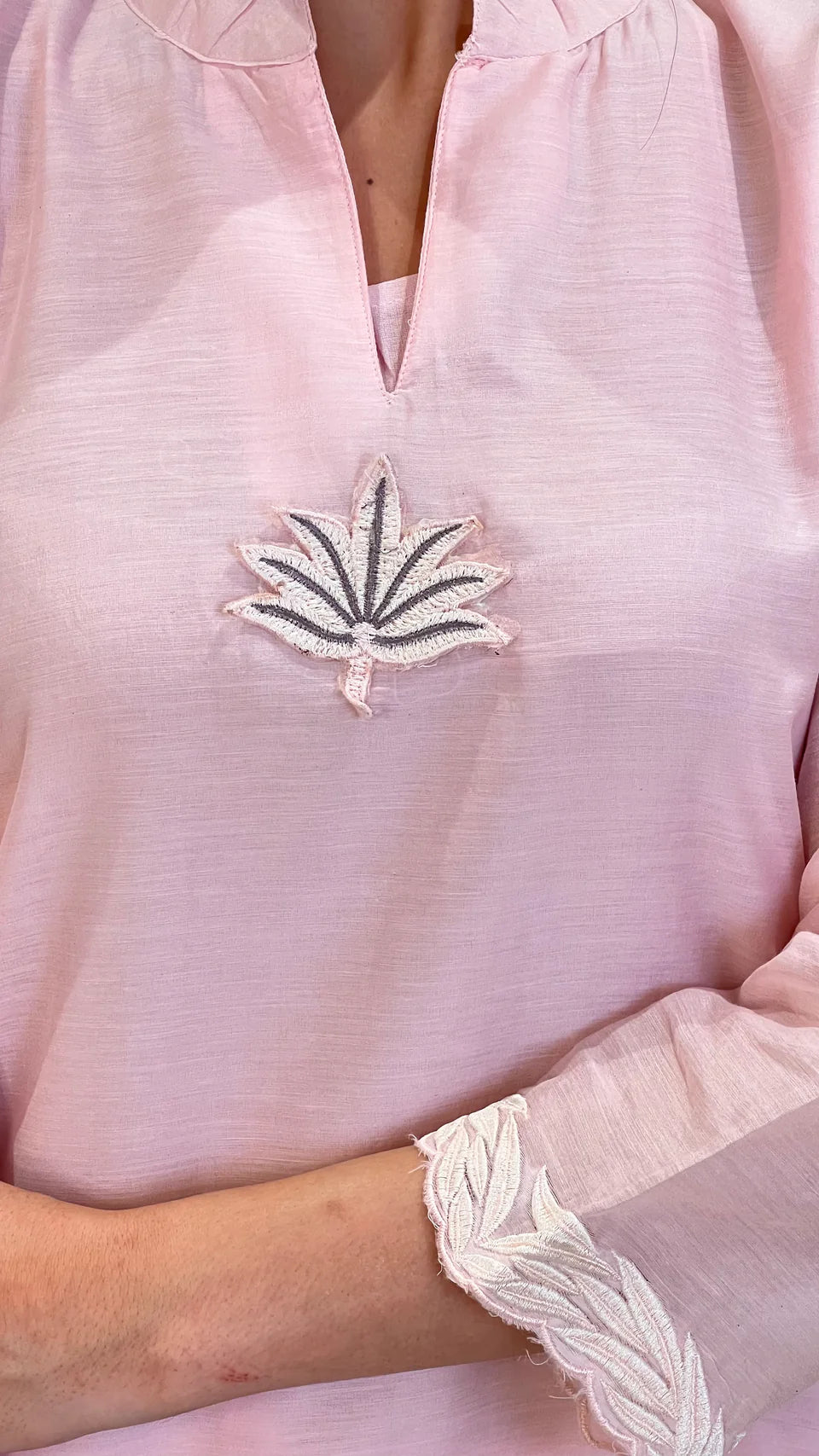 Leather Powder Pink Cord Set